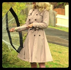 Collectif Marlene pink quilted rain coat UK 18